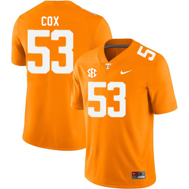Tennessee Volunteers #53 Morgan Cox College Football Jerseys Stitched Sale-Orange
